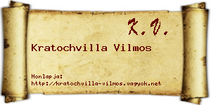 Kratochvilla Vilmos névjegykártya