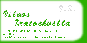 vilmos kratochvilla business card